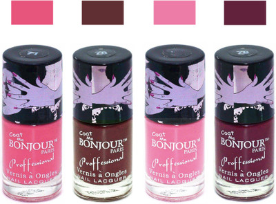

Bonjour Paris True Matte Nail Polish 271 Pink-Brown-Pink-Burgundy(Pack of 4)