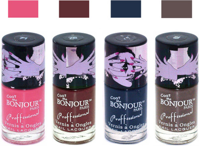 

Bonjour Paris True Matte Nail Polish 281 Pink-Brown-Grey-Coffee(Pack of 4)