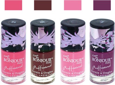 

Bonjour Paris True Matte Nail Polish 270 Pink-Brown-Pink-Plum(Pack of 4)