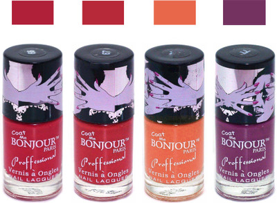 

Bonjour Paris True Matte Nail Polish 154 Red-Red-Orange-Plum(Pack of 4)
