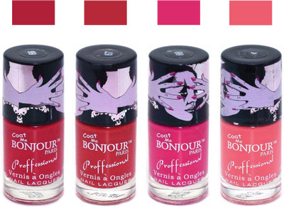 

Bonjour Paris True Matte Nail Polish 102 Red-Red-Pink-Peach(Pack of 4)