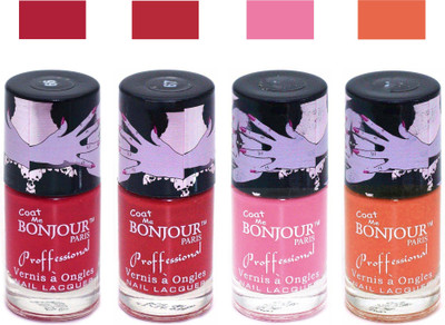 

Bonjour Paris True Matte Nail Polish 146 Red-Red-Pink-Orange(Pack of 4)