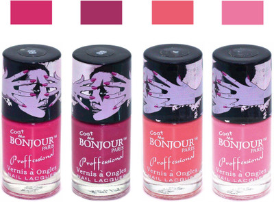 

Bonjour Paris True Matte Nail Polish 224 Pink-Pink-Peach-Pink(Pack of 4)