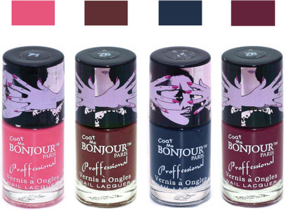 

Bonjour Paris True Matte Nail Polish 280 Pink-Brown-Grey-Burgundy(Pack of 4)