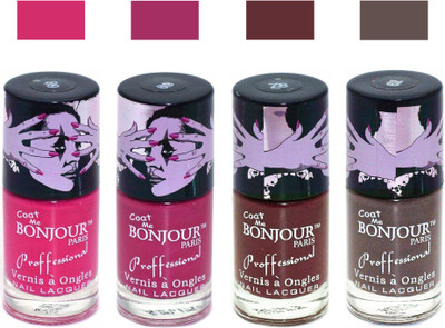

Bonjour Paris True Matte Nail Polish 245 Pink-Pink-Brown-Coffee(Pack of 4)