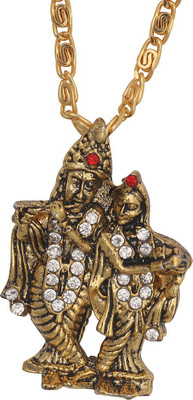 SmsTraders Radha Krishna Pendant Gold-plated Alloy Pendant Set