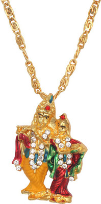 SmsTraders Radha Krishna Pendant Gold-plated Alloy Pendant Set