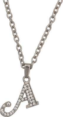 SmsTraders A-Alphabet Pendant Silver Alloy Pendant Set