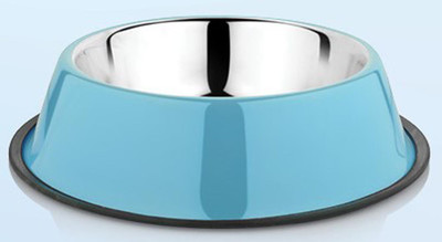 

HM STEELS HMSTEELS Dog bowl Round Stainless Steel Pet Bowl(750 ml Blue)