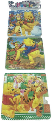 

Funcart Funcart 3 pieces puzzle set - winnie the pooh with drawing book at back side(3 Pieces)