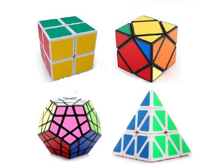 Mayatra's Shengshou Skewb Cube Black Base, Shengshou 2x2x2 Puzzle Cube White, Shengshou Megaminx Black/White Speed Cube, Pyraminx Triangle Pyramid Magic Cube Puzzle (4 Cubes)(4 Pieces) available at flipkart for Rs.1399