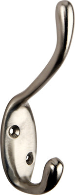 Hobknobs 4 Hat & Wall Robe/Coat/Clothes Satin Nickel Hook Brass Wall Shelf(Number of Shelves - 1, Silver)