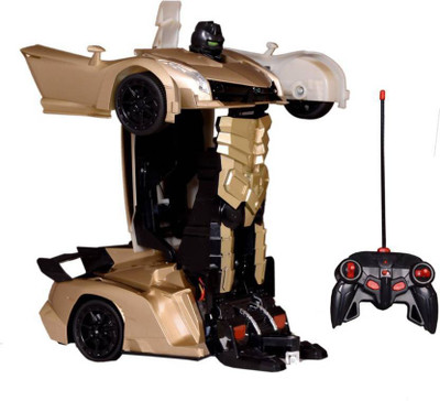 

Emob One Key Deformation Remote Control Super Power Action Hero Transform from Car to Robot-Gold(Multicolor)