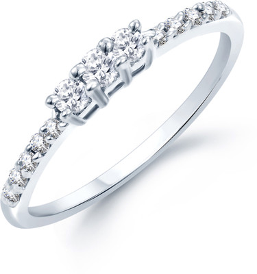 VK Jewels Classic Shaped for Women and Girls Alloy Cubic Zirconia Rhodium Plated Ring