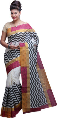

Darps Self Design Balarampuram Cotton Saree(Multicolor), Cream
