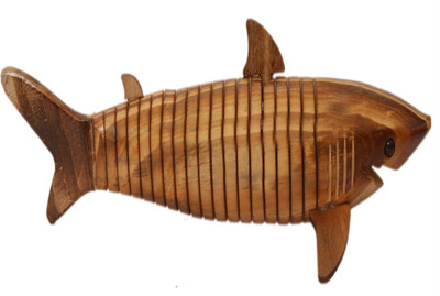 

Craft Trade Wooden Fish Toy showpiece Decorative Showpiece - 8 cm(Wooden, Brown)