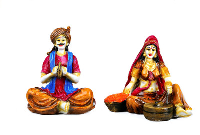 

Global Voice rajasthani marawadi Decorative Showpiece - 15 cm(Polyresin, Multicolor)