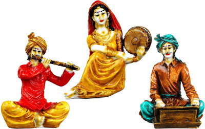 

Global Voice rajasthani marawadi Decorative Showpiece - 15 cm(Polyresin, Multicolor)