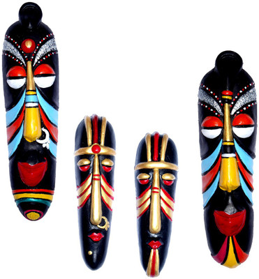 

Rasoh village hand artz tribal couple -4 Decorative Showpiece - 28 cm(Terracotta, Multicolor)