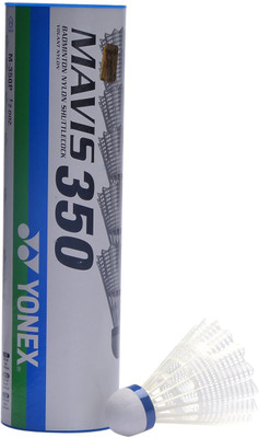 

Yonex Mavis 350 Blue Cap Nylon Shuttle - White(Medium slow, 76, Pack of 6)