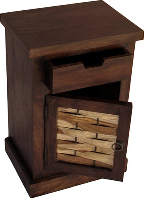 

TimberTaste ALASKA Solid Wood Side Table(Finish Color - Walnut & Natural)