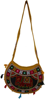 

The Living Craft Women Casual Multicolor Cotton Sling Bag