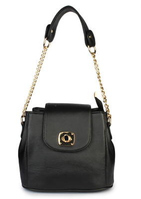 

Shoetopia Women Evening/Party Black PU Sling Bag