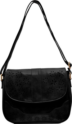 

tap fashion Women Casual Black PU Sling Bag
