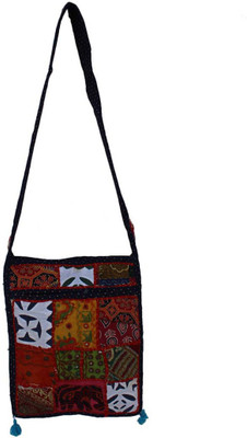 

The Living Craft Women Casual Multicolor Cotton Sling Bag