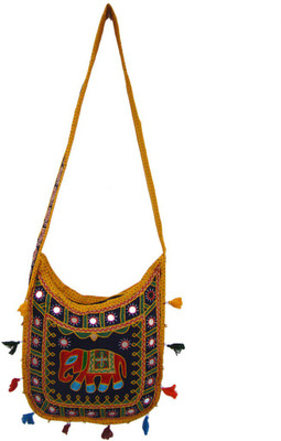 

The Living Craft Women Casual Multicolor Cotton Sling Bag