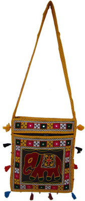 

The Living Craft Women Casual Multicolor Cotton Sling Bag