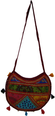 

The Living Craft Women Casual Multicolor Cotton Sling Bag