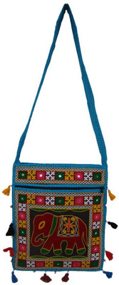 

The Living Craft Women Casual Multicolor Cotton Sling Bag