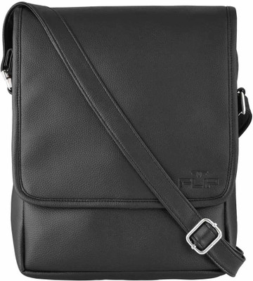 

FLIP Men & Women Casual Black Leatherette Sling Bag