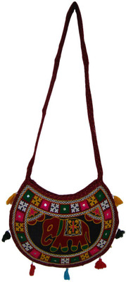 

The Living Craft Women Casual Multicolor Cotton Sling Bag