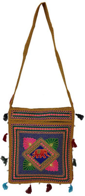 

The Living Craft Women Casual Multicolor Cotton Sling Bag
