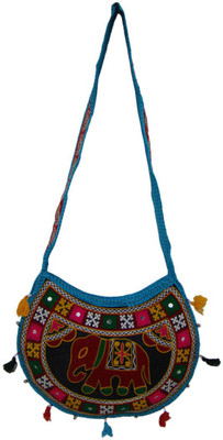 

The Living Craft Women Casual Multicolor Cotton Sling Bag
