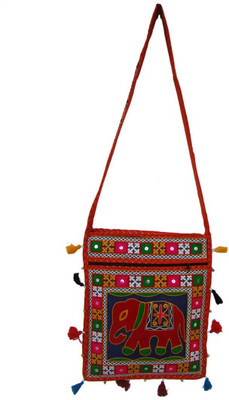 

The Living Craft Women Casual Multicolor Cotton Sling Bag