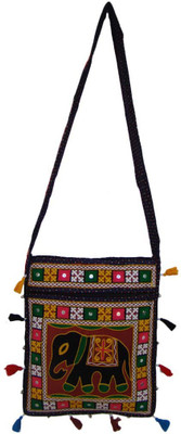 

The Living Craft Women Casual Multicolor Cotton Sling Bag