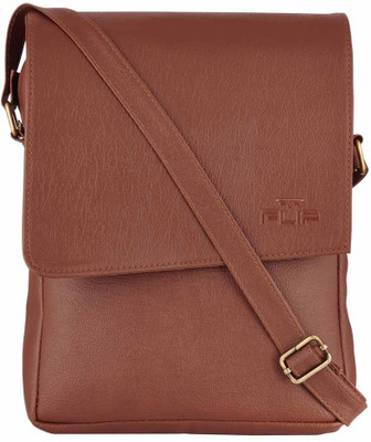 

FLIP Men & Women Casual Brown Leatherette Sling Bag