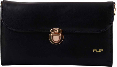 

FLIP Women Casual Black Leatherette Sling Bag