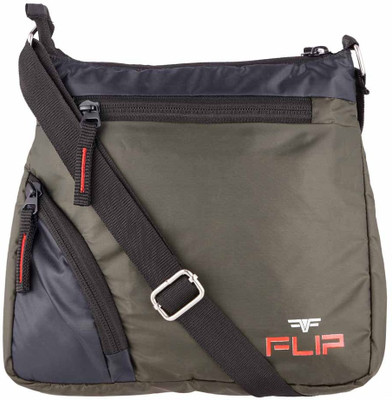 

FLIp Men & Women Casual Green Nylon Sling Bag