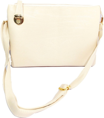 

lagniappe Women Casual White Leatherette Sling Bag