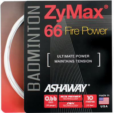 

ASHAWAY Zymax 66 Fire Power 0.66 Badminton String - 10 m(White)