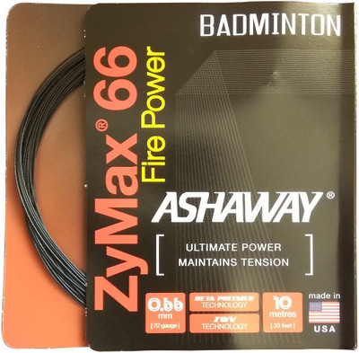 

ASHAWAY Zymax 66 Fire Power 0.66 Badminton String - 10 m(Black)