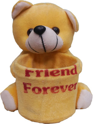 

Muren Teddy Bear Stuffed Toy cum Pen Stand 1 Compartment - 15 cm(Yellow)
