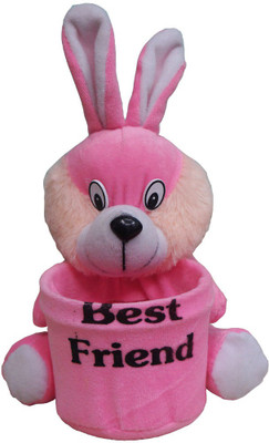 

Muren Rabbit Stuffed Toy cum Pen Stand 1 Compartment - 15 cm(Pink)