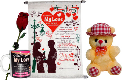 

Siddhi Gifts Artificial Flower, Soft Toy, Mug, Greeting Card Gift Set