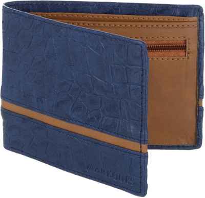 

MARKQUES Men Blue Artificial Leather Wallet(4 Card Slots), Blue-05