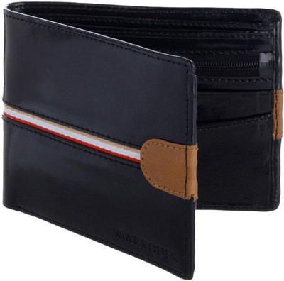 

MARKQUES Men Black Artificial Leather Wallet(6 Card Slots), Black-01